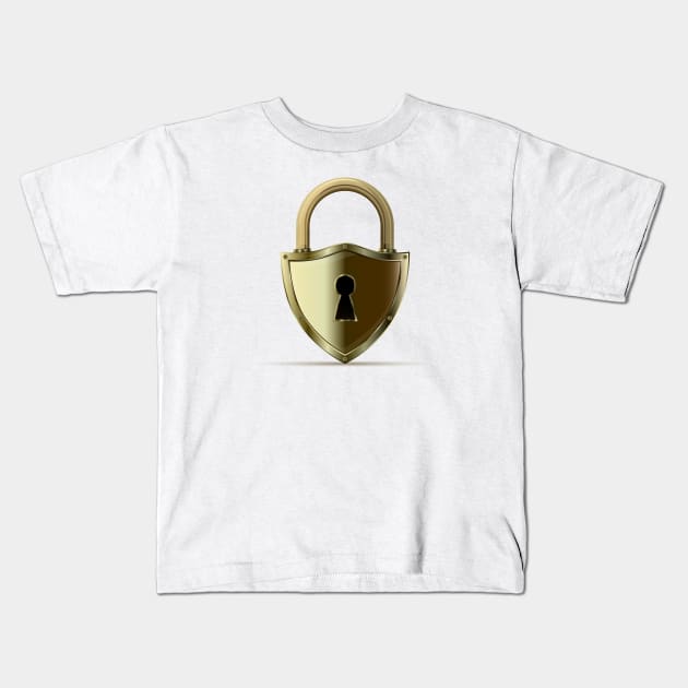 padlock Kids T-Shirt by psychoshadow
